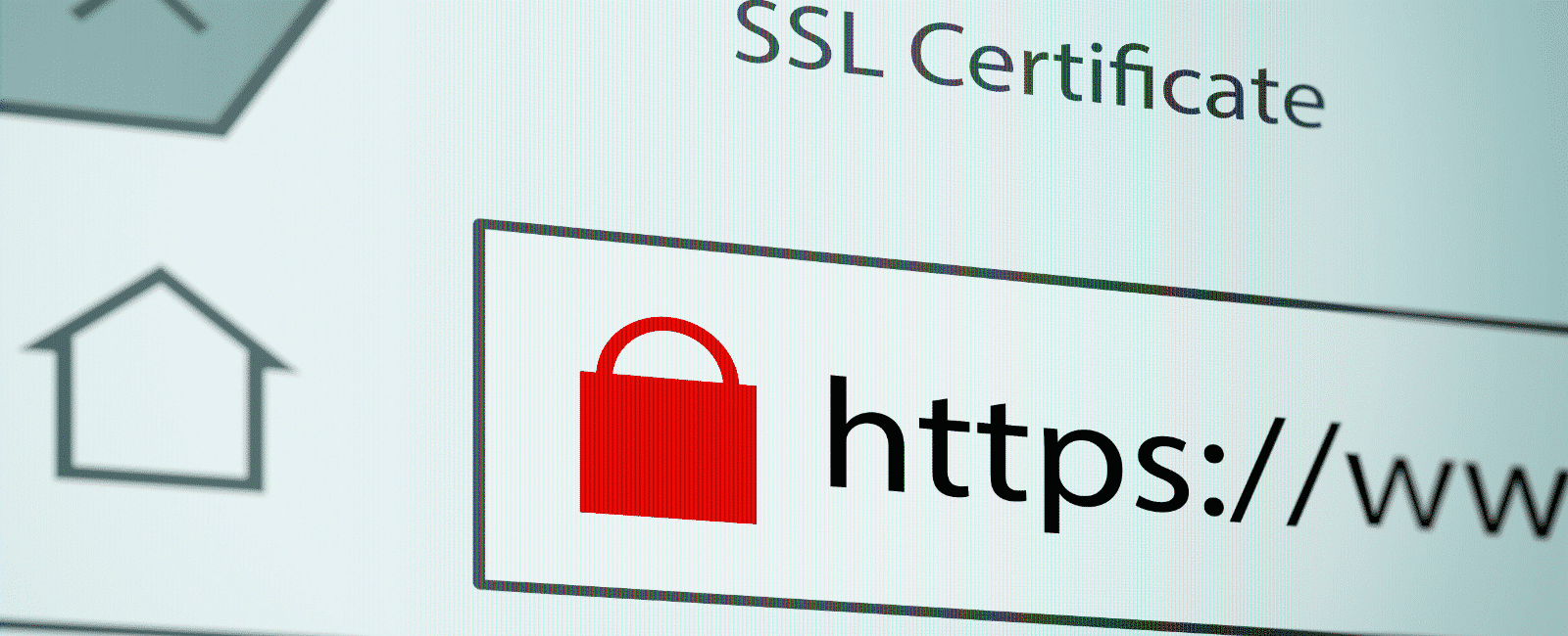 Ein rotes Schloss was angezeigt wird, wenn die HTTPS Verbindung nicht mit einen SSL Zertifikat versehen ist.