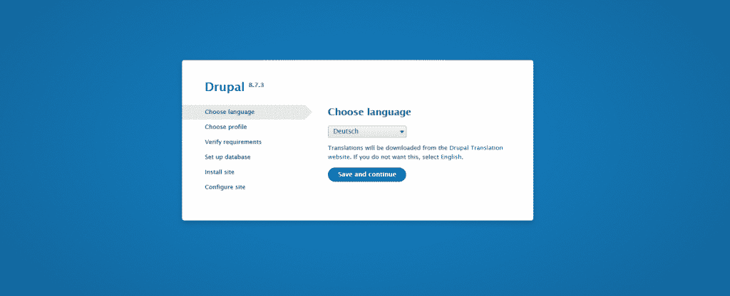 Drupal Sprache auswählen