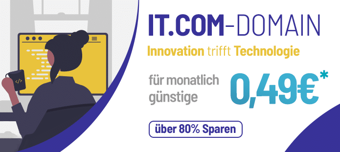 Jetzt .it.com-Domain registrieren und sparen