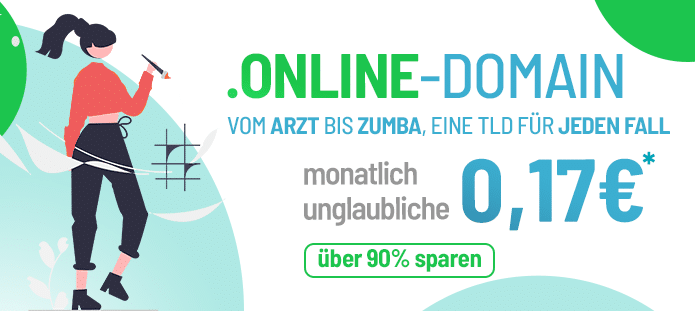 Jetzt .online Domain registrieren und sparen