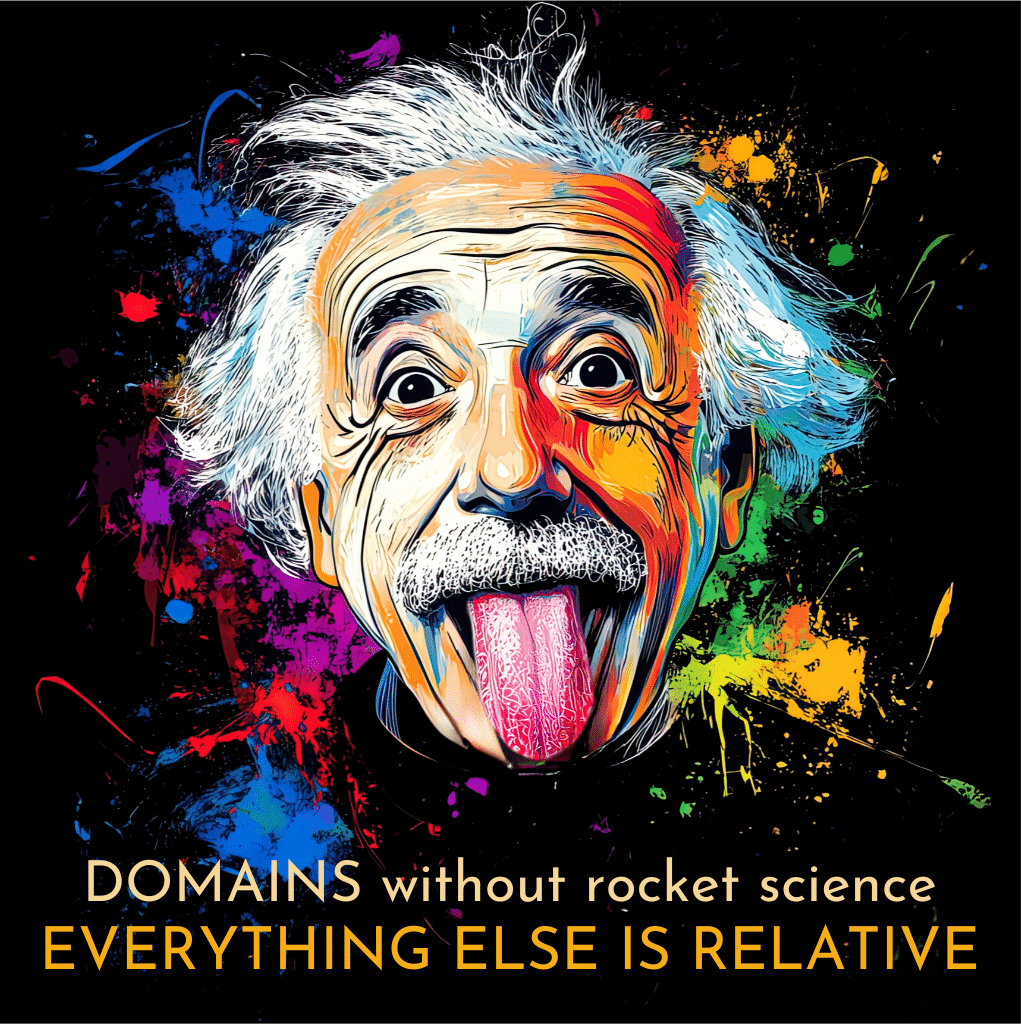 Colorful Einstein Illustration - Domain, everything else is relative
