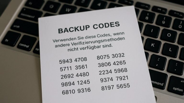 Ausdruck einer Backup-Liste zur Wiederherstellung von Authentifizierungs-Accounts