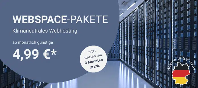 Promobanner - Hosting jetzt 3 Monate gratis ab 4,99 EUR